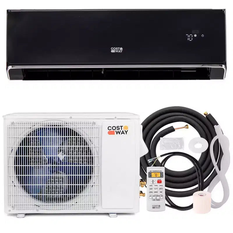Costway 24000 BTU Wifi Enabled Mini Split Air Conditioner & Heater with Heat Pump Black/White