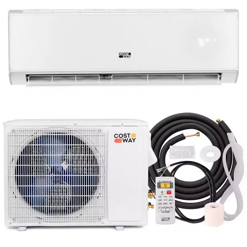 Costway 24000 BTU Wifi Enabled Mini Split Air Conditioner & Heater with Heat Pump Black/White