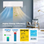 Costway 12000 BTU Wifi Enabled Mini Split Air Conditioner & Heater with Heat Pump Black/White