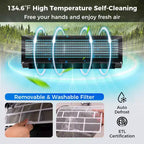 Costway 12000 BTU Wifi Enabled Mini Split Air Conditioner & Heater with Heat Pump Black/White