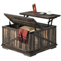 Table basse carrée à plateau relevable Moasis Farmhouse avec rangement