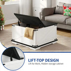 Table basse carrée à plateau relevable Moasis Farmhouse avec rangement