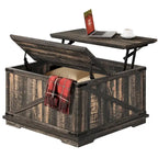 Table basse carrée à plateau relevable Moasis Farmhouse avec rangement