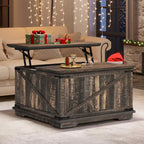 Table basse carrée à plateau relevable Moasis Farmhouse avec rangement