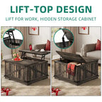 Table basse carrée à plateau relevable Moasis Farmhouse avec rangement