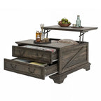 Table basse carrée à plateau relevable Moasis Farmhouse avec rangement
