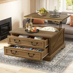Table basse carrée à plateau relevable Moasis Farmhouse avec rangement