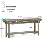 Console longue en bois massif de 180 cm de style ferme