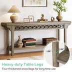 Console longue en bois massif de 180 cm de style ferme