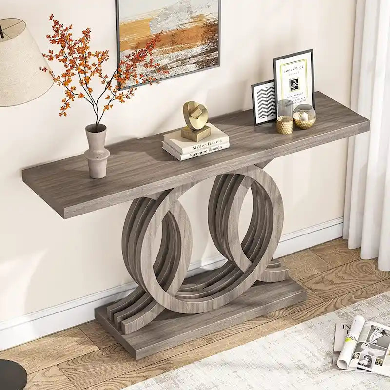 Console de 55 pouces avec piètement géométrique