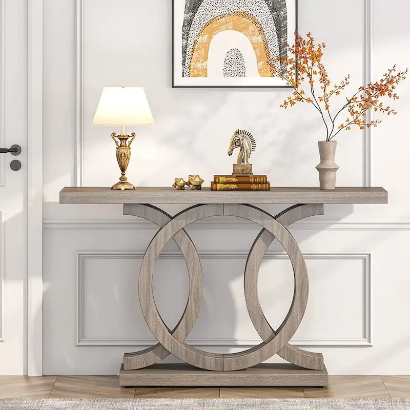 Console de 55 pouces avec piètement géométrique