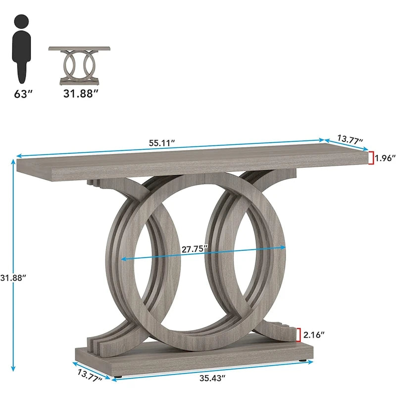 Console de 55 pouces avec piètement géométrique