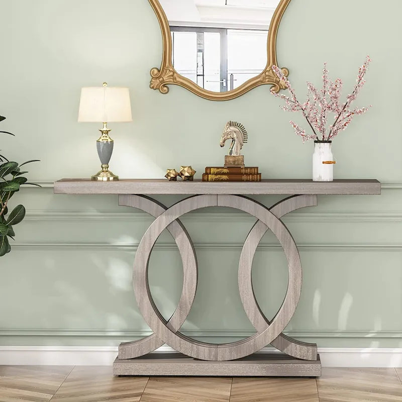 Console de 55 pouces avec piètement géométrique