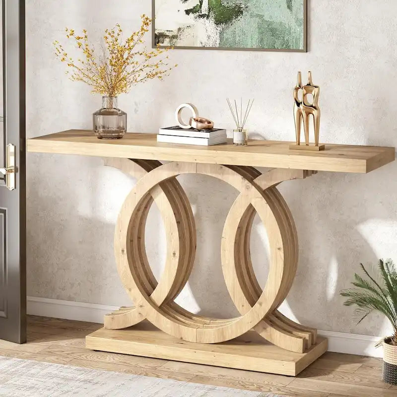 Console de 55 pouces avec piètement géométrique