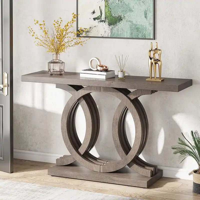 Console de 55 pouces avec piètement géométrique