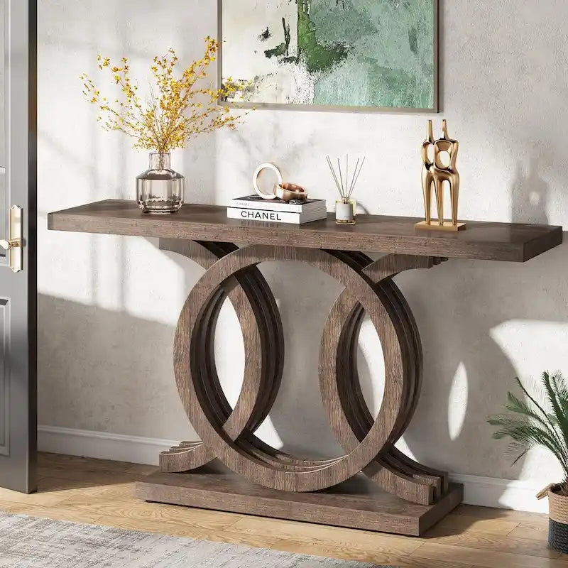 Console de 55 pouces avec piètement géométrique