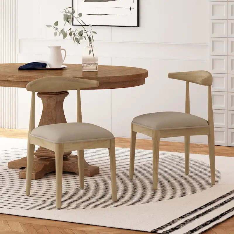 Cortina Fabric and Rubberwood Dining Chairs (Set of 2) by Christopher Knight Home