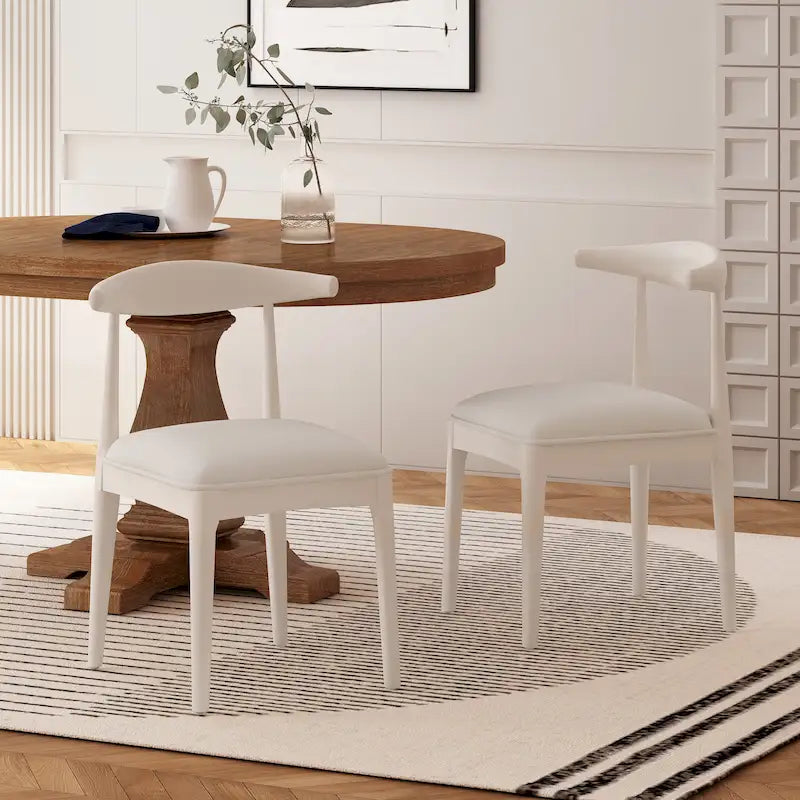 Cortina Fabric and Rubberwood Dining Chairs (Set of 2) by Christopher Knight Home
