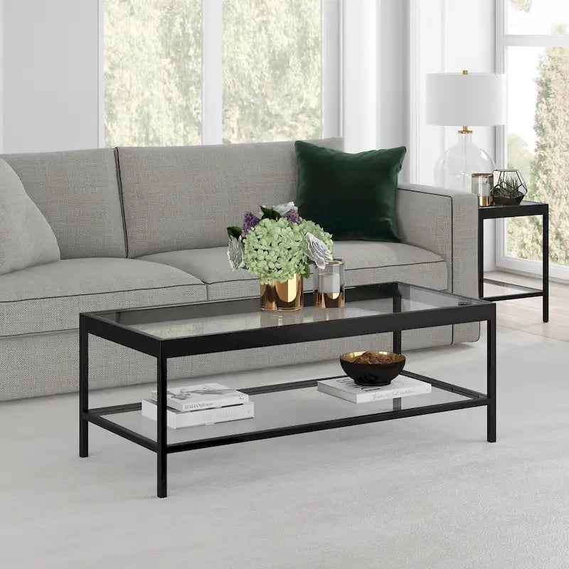 Alexis Metal and Glass Coffee Table