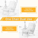 Fauteuil à bascule/fauteuil d'appoint rembourré double usage à dossier haut 39,37 W