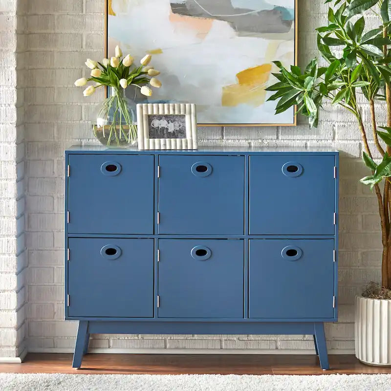 Simple Living Jamie Mid-Century Modern 6-door Storage Cabinet