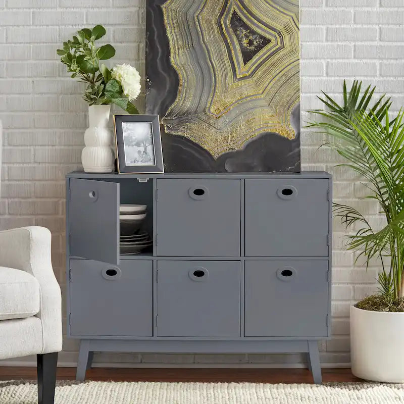 Simple Living Jamie Mid-Century Modern 6-door Storage Cabinet