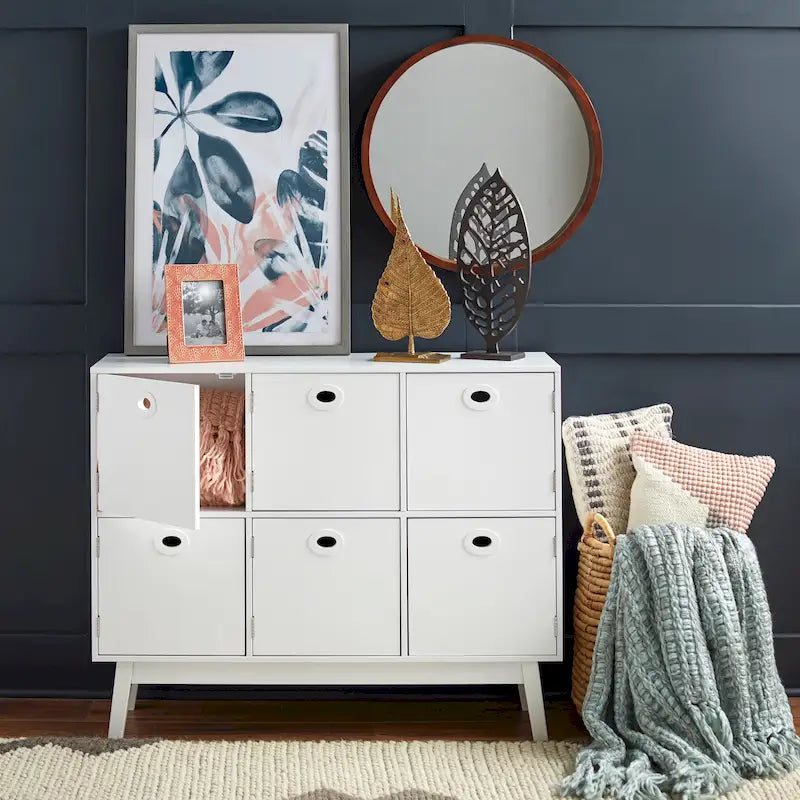 Simple Living Jamie Mid-Century Modern 6-door Storage Cabinet