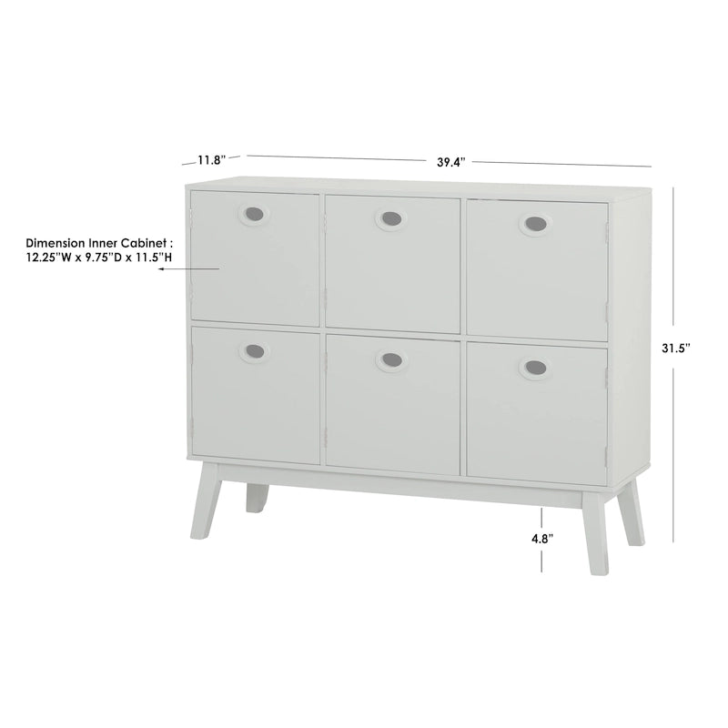Simple Living Jamie Mid-Century Modern 6-door Storage Cabinet