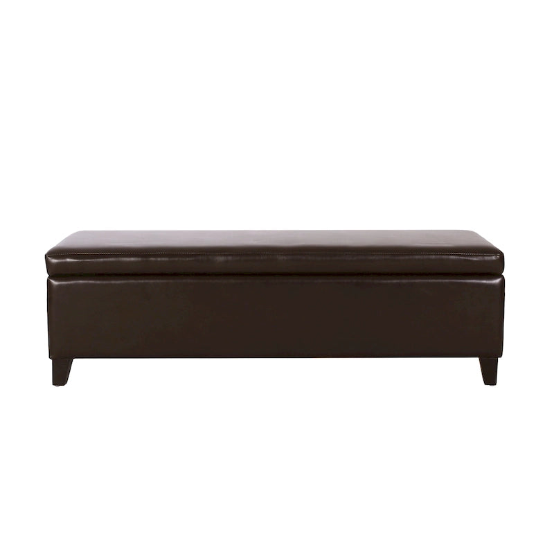 Banc coffre de rangement York en cuir reconstitué par Christopher Knight Home