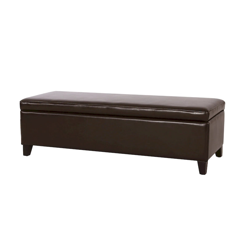 Banc coffre de rangement York en cuir reconstitué par Christopher Knight Home