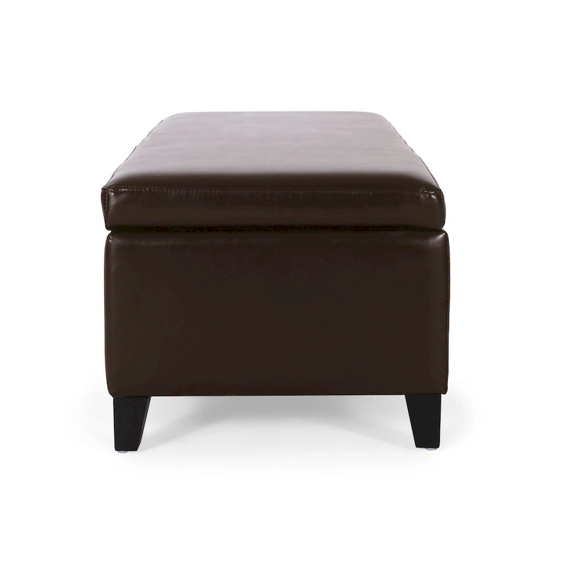Banc coffre de rangement York en cuir reconstitué par Christopher Knight Home