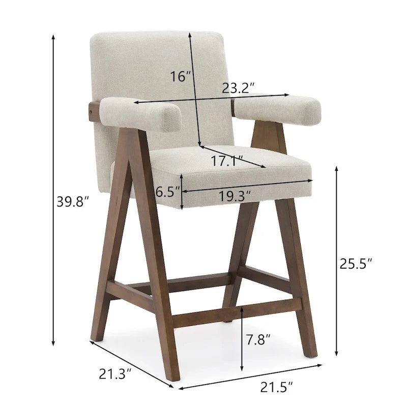 Contemporary Upholstered Counter Height Stools Single