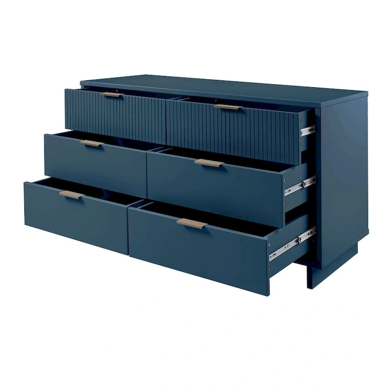 Manhattan Comfort Granville 55.07 Modern Double Wide 6 Drawer Dresser