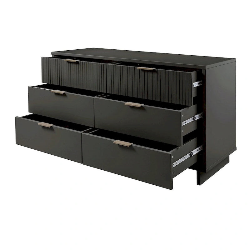 Manhattan Comfort Granville 55.07 Modern Double Wide 6 Drawer Dresser