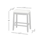 Simple Living Lonnie 24-inch Padded Counter Height Saddle Stools (Set of 2)