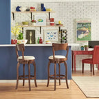 Lyla Swivel 29-inch Brown High Back Bar Height Barstool by iNSPIRE Q Classic