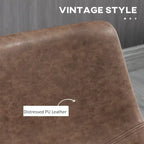 HOMCOM Lot de 2 tabourets de bar à hauteur de comptoir, tabourets de bar vintage en cuir PU avec repose-pieds pour salle à manger, bar à domicile, cuisine