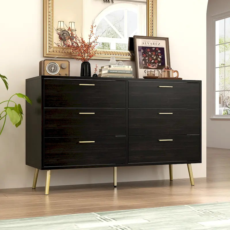 Commode moderne à double tiroir FUFU&GAGA, meuble de rangement à 6 tiroirs