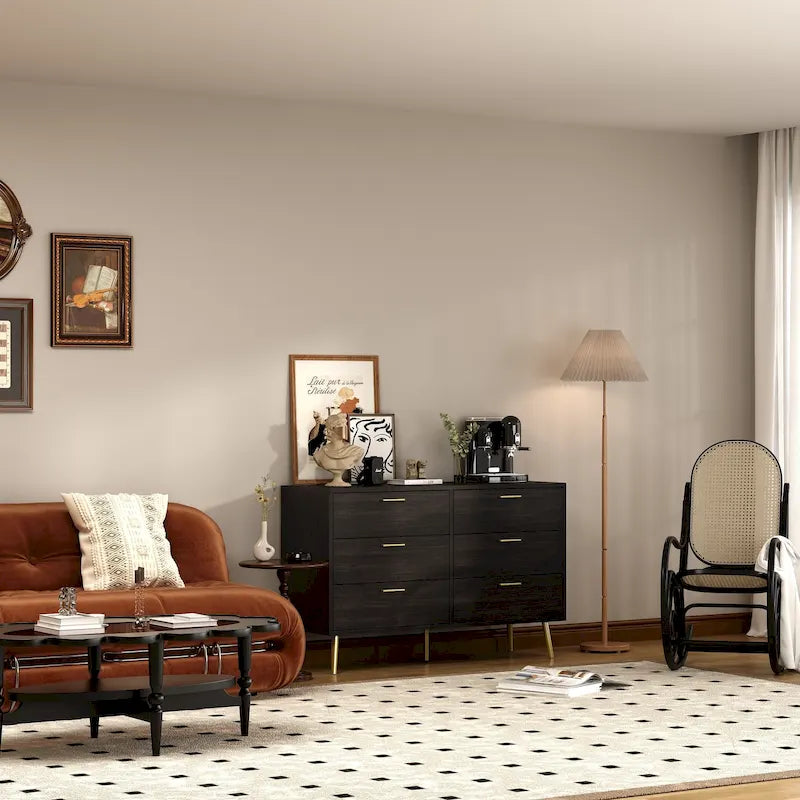 Commode moderne à double tiroir FUFU&GAGA, meuble de rangement à 6 tiroirs