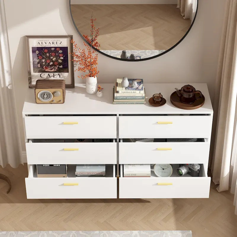 Commode moderne à double tiroir FUFU&GAGA, meuble de rangement à 6 tiroirs