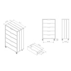 Samuels Industrial Vintage Grey Oak 31-inch Wide 5-Drawer Mobile VerticalDresser