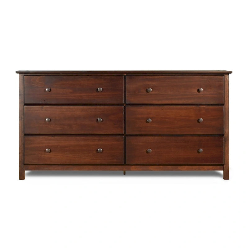 Commode 6 tiroirs en bois massif de style Shaker Grain Wood Furniture
