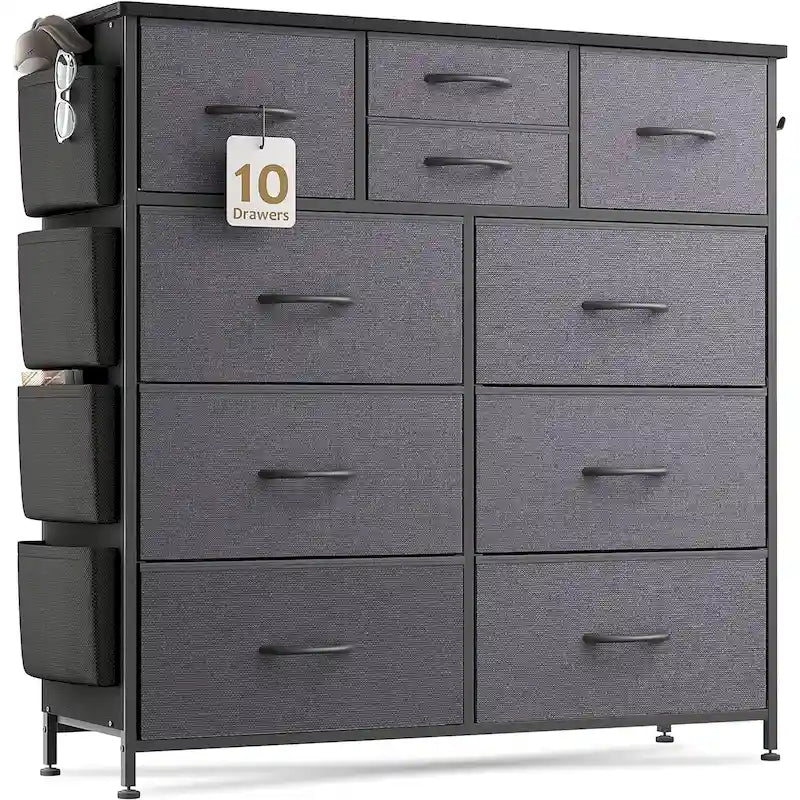 10 Drawer Dresser Fabric Closet Storage Tower Organizer Unit Bedroom