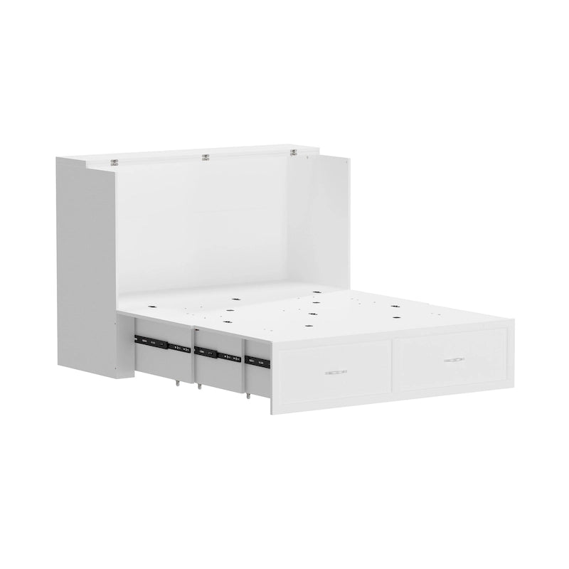 Full Size Murphy Bed Chest with Drawers For Home Office or Small Room