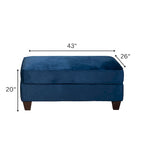 Roundhill Furniture Camero Fabric Cocktail Ottoman in Navy Blue