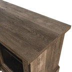 Meuble TV Denhour DH BASIC en chêne recyclé rustique de 175 cm de large avec 6 étagères