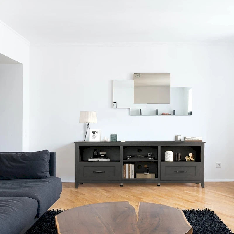 70 inch TV Stand for TVs up to 80 with Drawers Adjustable Shelves