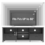 70 inch TV Stand for TVs up to 80 with Drawers Adjustable Shelves