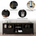 70 inch TV Stand for TVs up to 80 with Drawers Adjustable Shelves