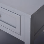 HOMCOM Accent End Table Nightstand with Grey Tabletop, Storage Drawer, and Bottom Shelf